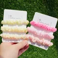 Lot de chouchous en mousseline rose et jaune avec motifs unis et à pois sur cartes - 6 pièces Rose Jaune