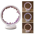 Natural purple amethyst cluster ring lamp with white base and three adjustable light modes - Brazilian Purple (three Colors With White Border) / Brown Kraft Paper Box Packaging (17*10.5*20.5cm)