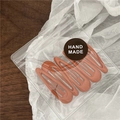 Set of 4 matte caramel brown water-drop BB hair clips in minimalist handmade packaging - 5 Pieces / Orange
