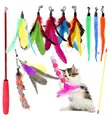 Ensemble de 12 jouets pour chats avec baguettes à plumes, souris en peluche et clochettes - Lot No. 25