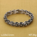 Punk style stainless steel scales chain bracelet with antique finish, 220mm length - Steel