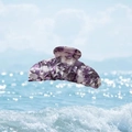 Purple and white marble acetate hair claw clip with a classic half-moon shape design - White Purple Gradient