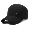 Classic black men's baseball cap with fashion embroidery and curved brim for outdoor sunshade - Embroidered Black