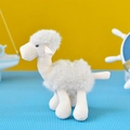Small plush camel keychain pendant toy for bag decoration or as a cute gift for children - Ball Chain Style / Gray / 15cm