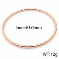 3mm minimalist rose gold plated stainless steel bangle with polished finish for stacking - 1Pc-Rose Gold (KB180405-KFC)