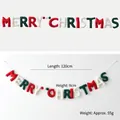 Felt Merry Christmas banner in red white and green with 120cm length for party decor - Merry Christmas Letter Banner