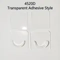 Support de tringle à rideau adhésif 4520D en plastique transparent sans perçage - 4520D Transparent - Modèle Adhésif