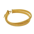 Close-up of golden double-layer snake chain collar with adjustable lobster clasp - Gold Choker