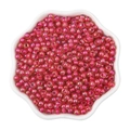 Vibrant red 4mm round glass seed beads in a white flower ceramic bowl for DIY jewelry - 4mm / Bright Red (#09 Style)