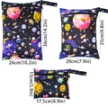 Three-piece starry universe waterproof baby diaper bags in large, medium, and small sizes - BF101 Starry Sky / 15x18cm