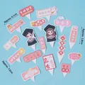 Pink graduation cake topper set with motivational Chinese phrases for 2025 graduates - Pointy Card Life Winner 10 Sets