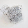 Sparkling silver hexagon sequin mesh ribbon roll for Christmas tree and gift wrapping - 5CM Silver Mesh Sequins Length 9m