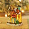 Illuminated Nordic resin Christmas toy shop figurine with warm LED light and faux snow - Model A Small House (Toy Shop)