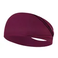 Cinta deportiva elástica de yoga en color burdeos con textura de punto acanalado - Rojo castaño