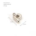 Polished silver letter P charm in 304 stainless steel with 9.5mm size dimensions - Letter P / Steel