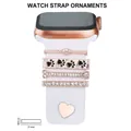 Rose gold diamond charms for silicone watch straps with heart pendant and cat paw - Paw Bone Style (5572578809377) / Black Sponge Packaging / No.29 Champagne