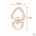 Gold heart-shaped swivel lobster clasp with D-ring for bags and DIY keychains 4.5cm - D-Shape Heart Buckle / Gold