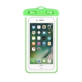 Universal green waterproof phone pouch with clear touchscreen window for swimming and diving. - Green