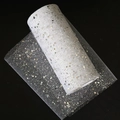 Sparkling white chiffon snowflake ribbon with silver sequins for Christmas decor - 15CM White Mesh Silver Sequins Length 20m