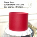 Red New Year cake collar wrap for 6-inch cakes with festive 2026 design decoration - Red