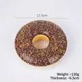 Giocattolo squishy a forma di ciambella al cioccolato con diametro di 17,5 cm - Ciambella Marrone Grande - Granella di Arachidi / Diametro 17,5 cm