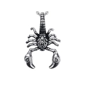 Pendaglio a scorpione vintage in acciaio inossidabile con incisioni floreali incise - Stile Scorpione a Rilievo Vintage (D0606)
