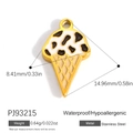 Pendentif crème glacée en acier doré 18k avec dimensions et caractéristiques - Pendentif Glace Mignon PJ93215