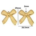 Golden stainless steel bow pendant charms for jewelry making with size 29mm by 26.5mm - Style 5 / Gold
