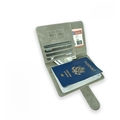 Light grey-green PU leather passport cover with RFID blocking and card slots - Magnetic Grey Passport Cover / Gray
