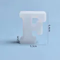Letter F siliconen mal voor hars DIY, maat 6,4x5,3x2,2cm, wit doorschijnende gietvorm - Letter F