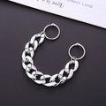 DIY clogs chain accessory in polished silver metal with round lobster clasps - Silver Shiny Oval Thick Chain