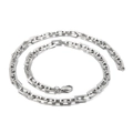 Silver stainless steel hip-hop necklace with geometric rectangular chain links - Single Layer Necklace 45cm (KN226217-Z)
