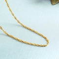 Elegant gold twisted rope chain necklace for women with a polished metallic finish - Single Water Wave Chain