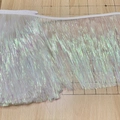 Frangia cangiante bianca da 20cm con nappe metalliche per decorazioni di costumi festivi - Bianco Multicolore