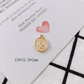 Vintage gold coin pendant with portrait relief for DIY jewelry making, size 12x15.5mm - 9-1# (12*15.5*2mm)