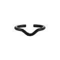 Bague vague noire minimaliste avec texture mate et design ouvert ajustable - Ouvert Réglable / Noir