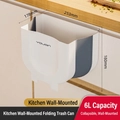 Grauer und weißer 6L faltbarer Hängemülleimer für Küchenschränke und kleine Räume - Küchen Klappbarer Wandmülleimer / 7L/6L