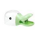 Light green duck-shaped pet food bag sealing clip with measuring scoop and spring - Duckbill Spoon Green