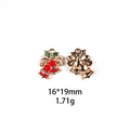 Detail of Christmas bell pendants with red enamel and rhinestones, size 16x19mm - #8 Christmas Bell