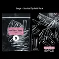 Μέγεθος 8 μακριά νύχια soft gel, 50 τμχ διαφανή ανταλλακτικά νυχιών από PMMA - OMC06-Μέγεθος 08 (50 Τεμάχια Ανταλλακτικό Μονό Μέγεθος)