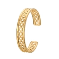 Elegant gold hollow chain bangle with wave edges and open adjustable titanium steel band - Y580-1 Gold Hollow Wave