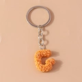 Letter G keychain featuring orange rose flower textures with silver metal ring - Letter G