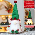 Gnomo navideño luminoso verde y rojo con barba blanca larga, 32 cm de altura - Estilo B
