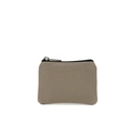 Minimalist canvas coin purse in khaki beige with a black zipper and durable fabric - Maya Grey