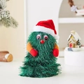Animierte Plüsch-Weihnachtsbaum-Figur mit roter Mütze für festliche Wohndekoration - M