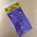 Detail of purple heavy duty plastic tablecover packaging in 137x183cm size for parties - 54x72 Inch / Purple