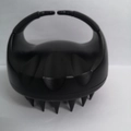 Spazzola massaggiante per cuoio capelluto in silicone nero opaco per lavaggio capelli - Nero