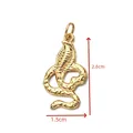 Golden cobra snake pendant with textured scales in stainless steel for jewelry making - BXGPJ091-Snake Shaped Pendant