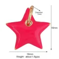 Hot pink enamel star pendant charm with gold plating and sparkling cubic zirconia - Star Shape-Rose