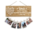 Rustikaler Bilderhalter aus Holz mit Clips für Papa- und Familienfotos Wanddeko - Dad Wachstum Lernen Stil (DZH3515) / 1 Stück/Packung (Verpackt)